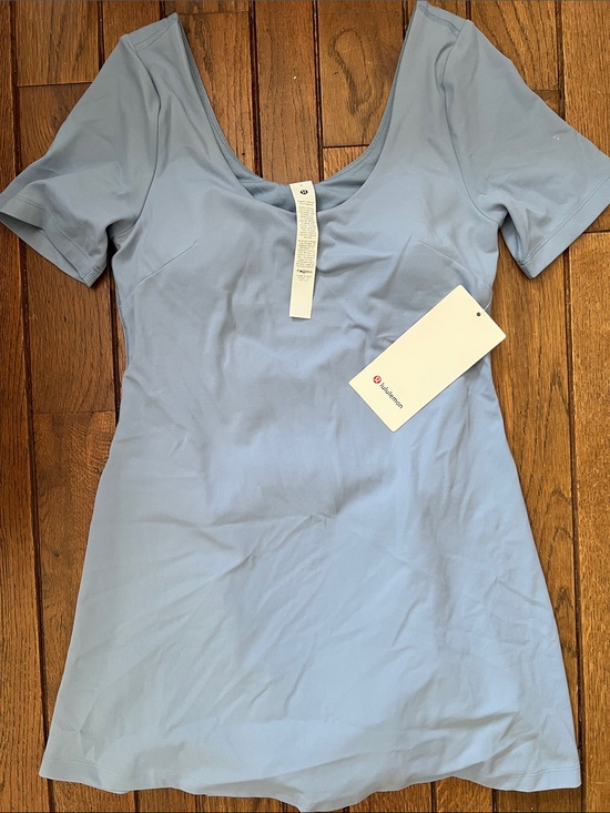 lululemon athletica Dresses & Skirts - Lululemon Blue Willow Align Short Sleeve Neck Dress Skort Size 6 NWT